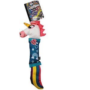 Chew Resistant Rainbow Unicorn Squeaky Crinkle Texture Dog Small Animal Pet Toy